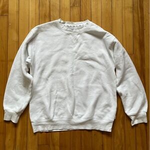 Tna White Crewneck Sweatshirt Comfort Casual Basic Pullover Women's Medium